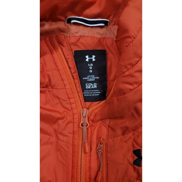 Red Under Armour Women's Puffer Jacket Fitted Size Large Cold Gear - Picture 2 of 6